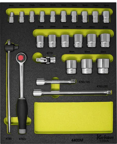 1/2" Sq. Dr. Socket Set Metric in Foam - 24 Pieces - Image 4