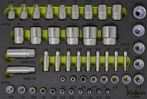 1/4", 3/8" and 1/2"  Sq. Dr. Socket Set SAE in Foam  - 49 Pieces - Image 4