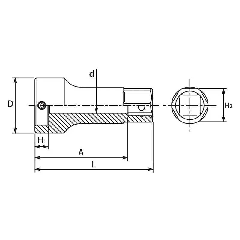 1/2 Sq. Dr. Die Holder  25mm  Length 60mm - Image 2