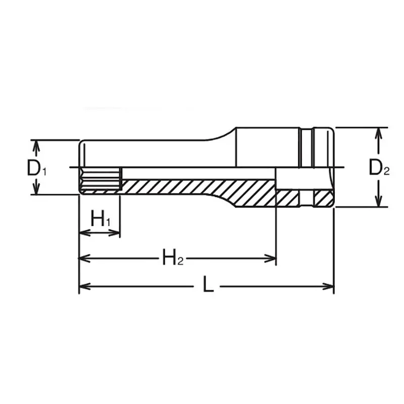 1/2 Sq. Dr. Socket 17mm 12 point Length 77mm - Image 2
