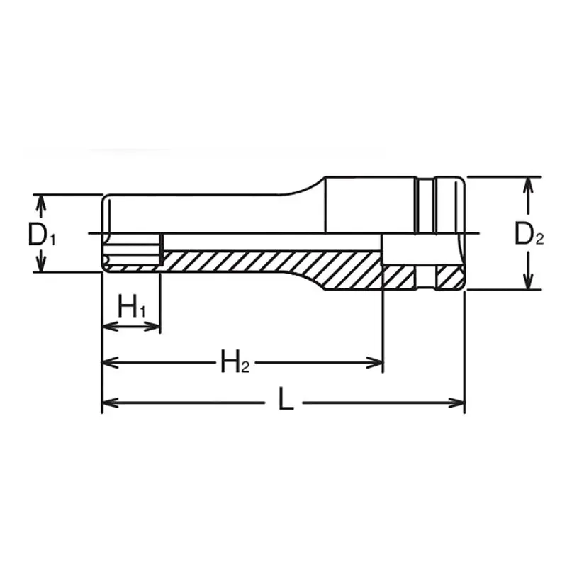 1/2 Sq. Dr. Socket 17mm Surface Length 77mm - Image 2
