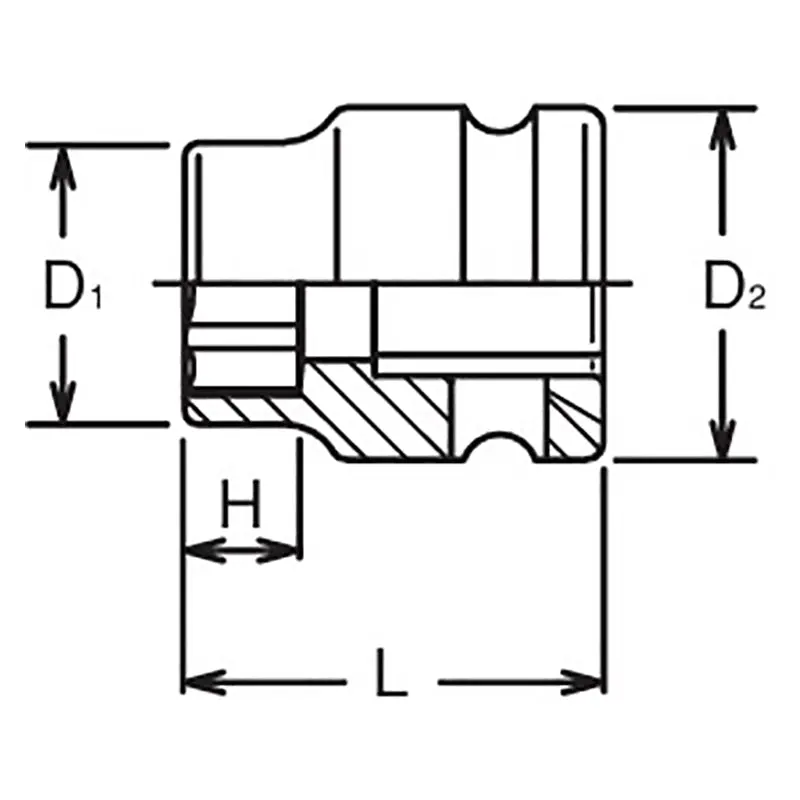 1/2 Sq. Dr. Thin Wall 6-Point Impact Metric Socket  10mm - Image 2