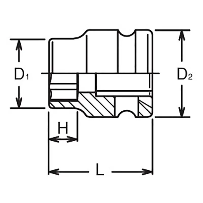 1/2 Sq. Dr. Thin Wall 6-Point Impact Metric Socket  12mm - Image 2