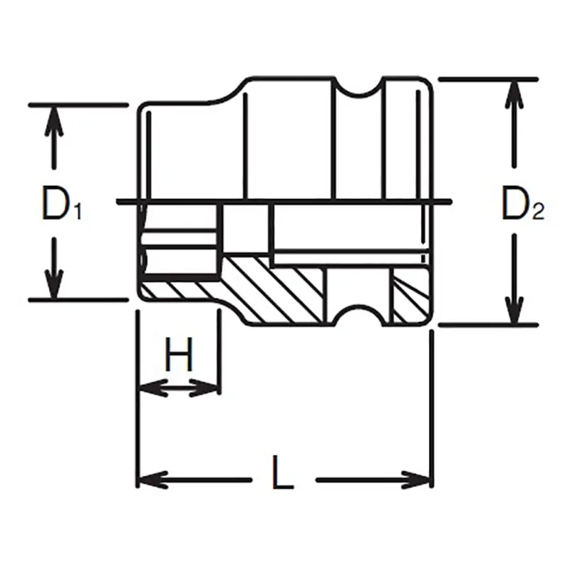 1/2 Sq. Dr. Thin Wall 6-Point Impact Metric Socket  14mm - Image 2