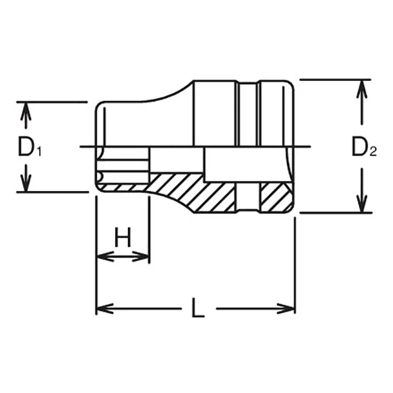 1/2 Sq. Dr. Socket  10mm Surface Length 37mm - Image 2