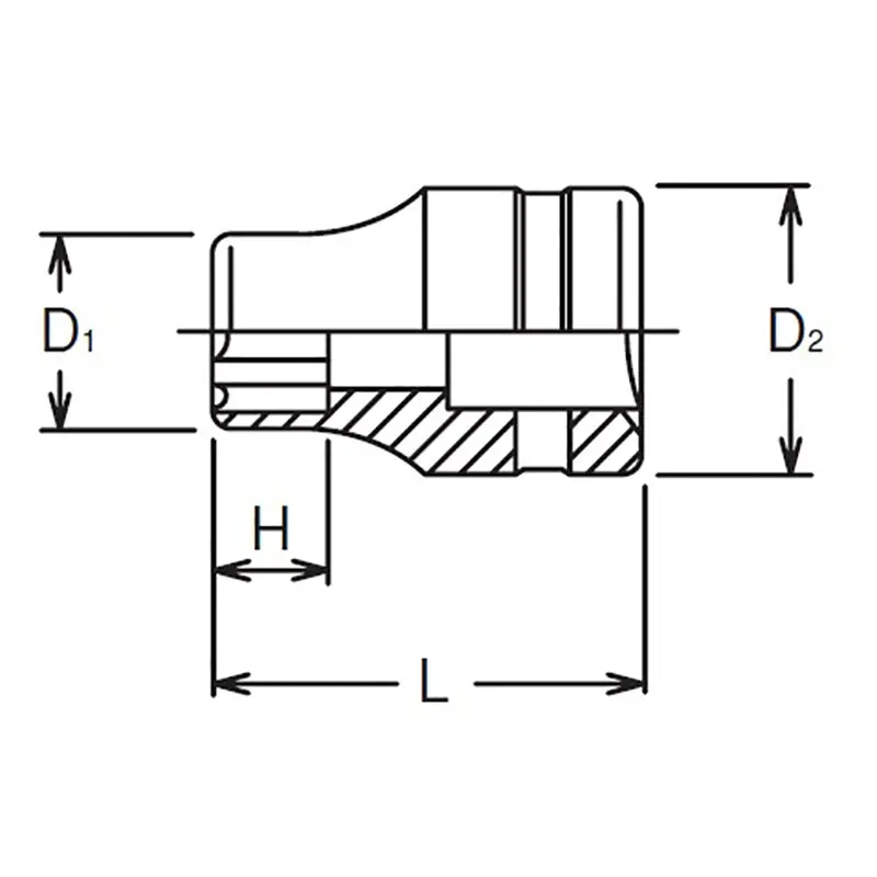 1/2 Sq. Dr. Socket 17mm Surface Length 37mm - Image 2