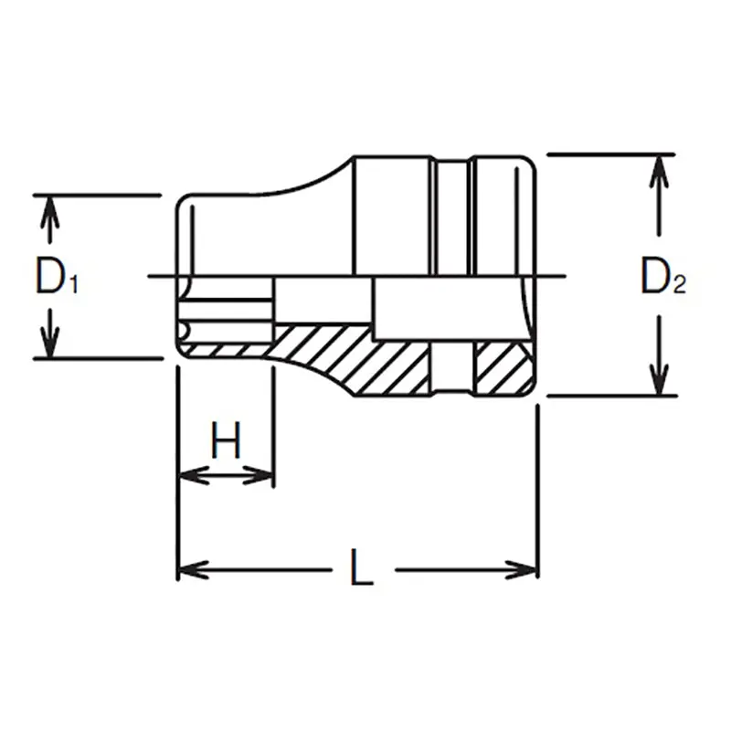 1/2 Sq. Dr. Socket  24mm Surface Length 42mm - Image 2