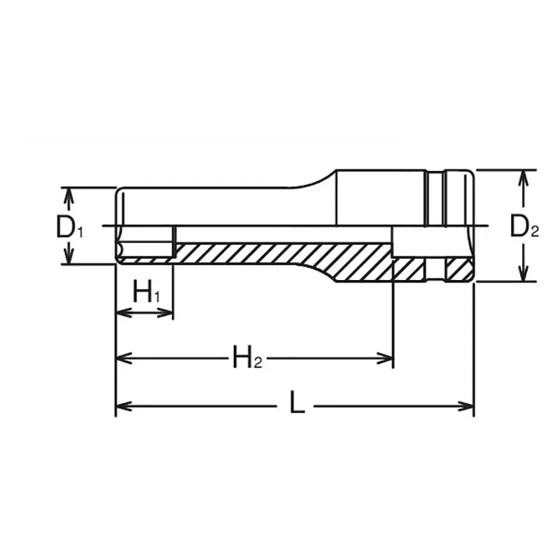 1/2 Sq. Dr. Socket 30mm 6 point Length 77mm - Image 2