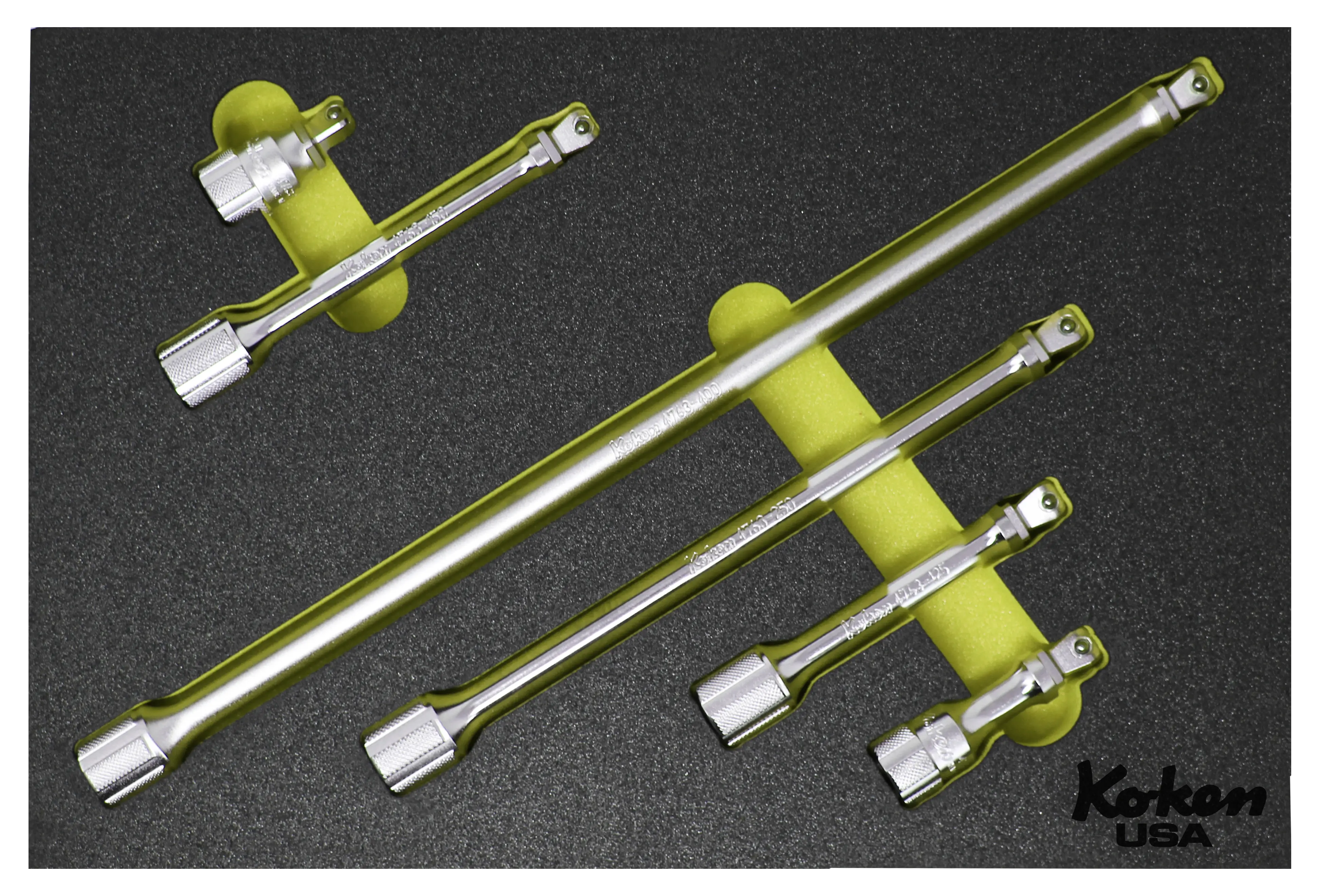 1/2" Sq Dr. Wobble-Fix Extension Bar Set in Foam - Image 3