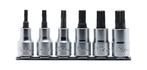6 Piece 1/2 Sq. Dr. Triple Square (XZN) Bit Socket Set