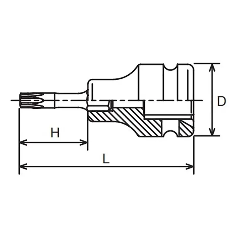 1/2 Sq. Dr. Bit Socket TORX® T20 Length 60mm - Image 2