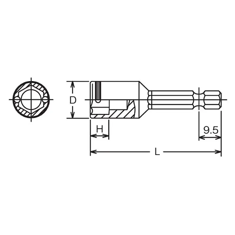 1/4 Hex Dr. Nut Setter 13mm Nut Grip Length 50mm - Image 2