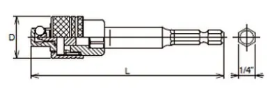 1/4" hex to 1/2" Square Drive Quick Release Adaptor - Image 2