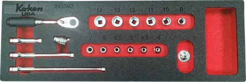 Z-Series 1/4" Sq. Dr. Socket and Accessories Set Metric in Foam - 18 Pieces