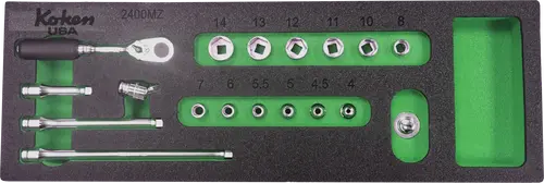 Z-Series 1/4" Sq. Dr. Socket and Accessories Set Metric in Foam - 18 Pieces - Image 3