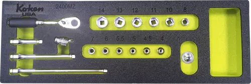 Z-Series 1/4" Sq. Dr. Socket and Accessories Set Metric in Foam - 18 Pieces - Image 4