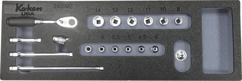 Z-Series 1/4" Sq. Dr. Socket and Accessories Set Metric in Foam - 18 Pieces - Image 5