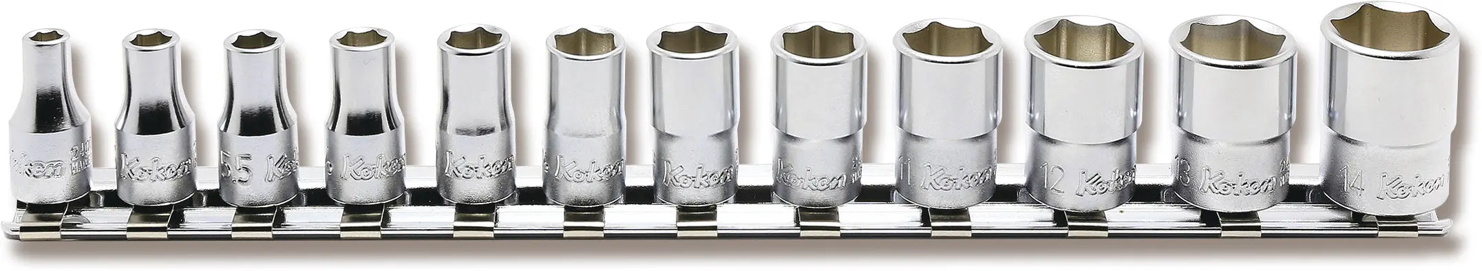 12 Piece 1/4 Sq. Dr. 6 Point Metric Socket Set 4-14mm