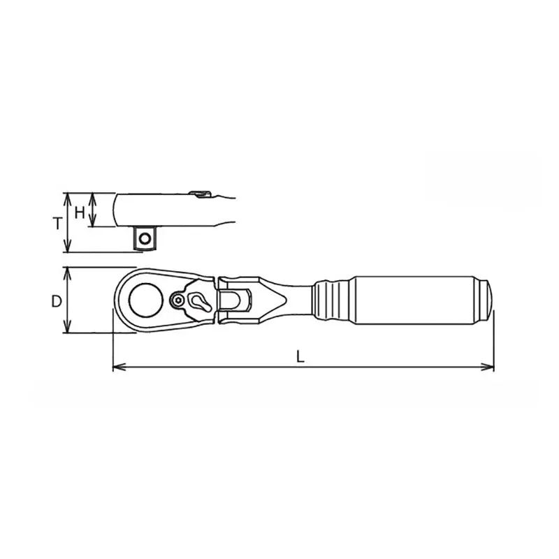 1/4" Sq.Dr. Ratchet Handle 72 teeth Flexible Head Length 114mm  Z-series - Image 2