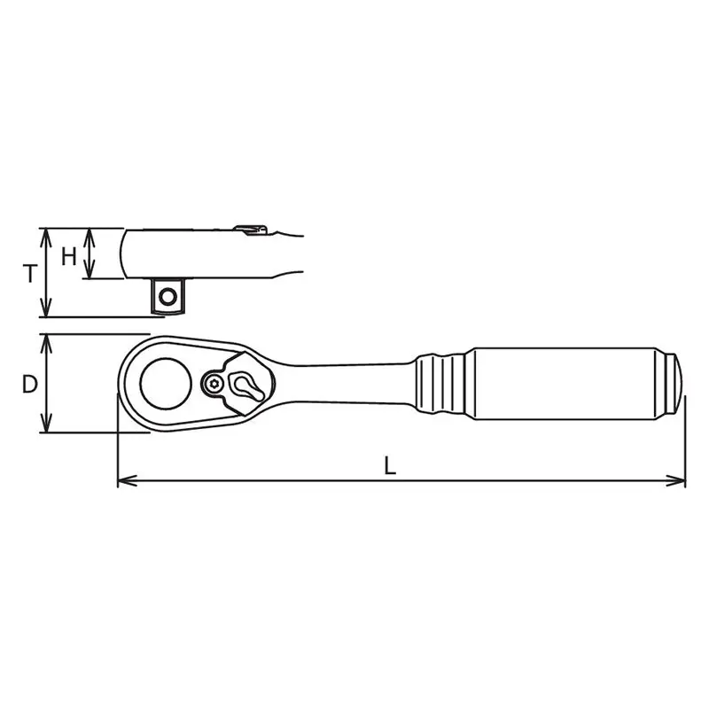 1/4" Sq.Dr. Ratchet Handle 72 teeth Length 160mm Z-series - Image 2