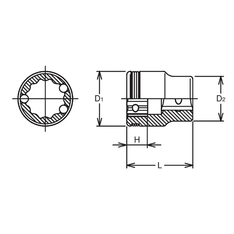 1/4 Sq. Dr. 12 point Short SAE NUT GRIP® Socket - 7/32 - Image 2