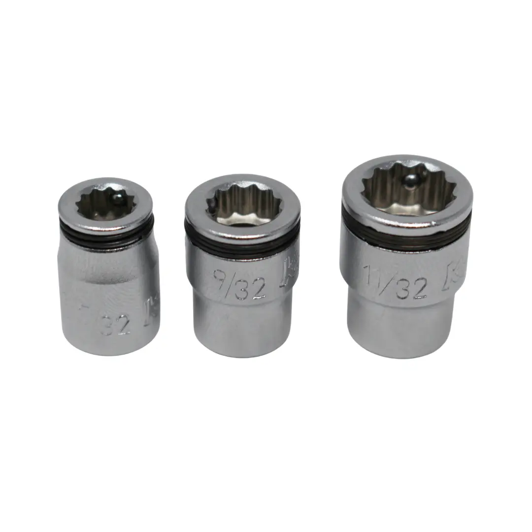 1/4 Sq. Dr. 12 point NUT GRIP® Socket Set 7/32, 9/32, 11/32 - 3 pieces