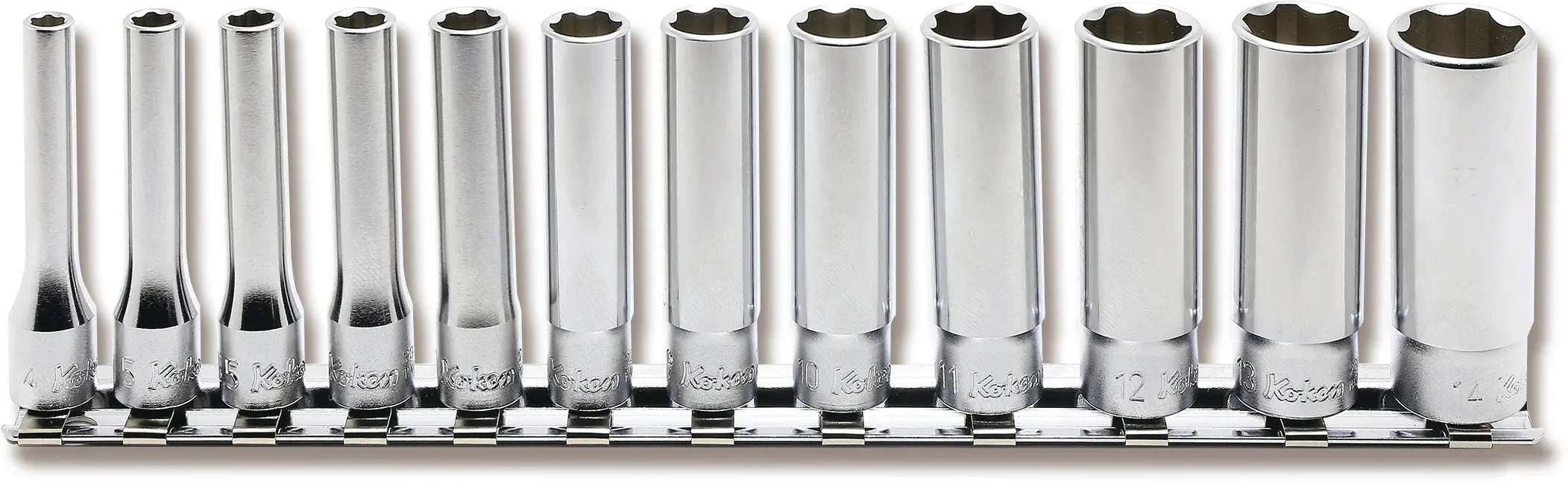 12 Piece 1/4 Sq. Dr. Surface Drive Deep Metric Socket Set