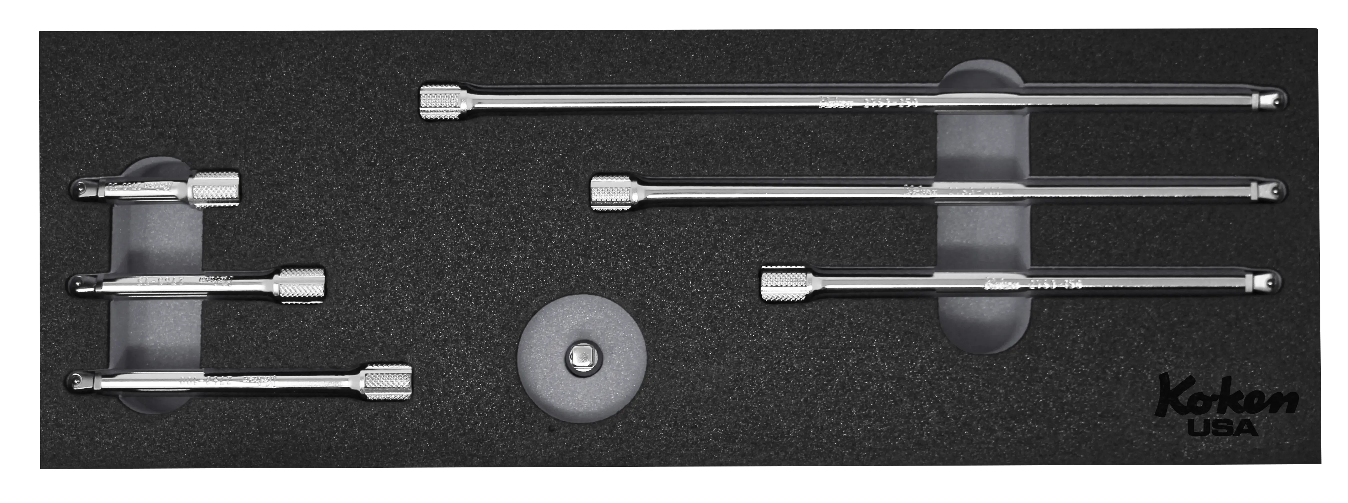 1/4" Sq Dr. Wobble-Fix Extension Bar Set in Foam - 7 Pieces - Image 2