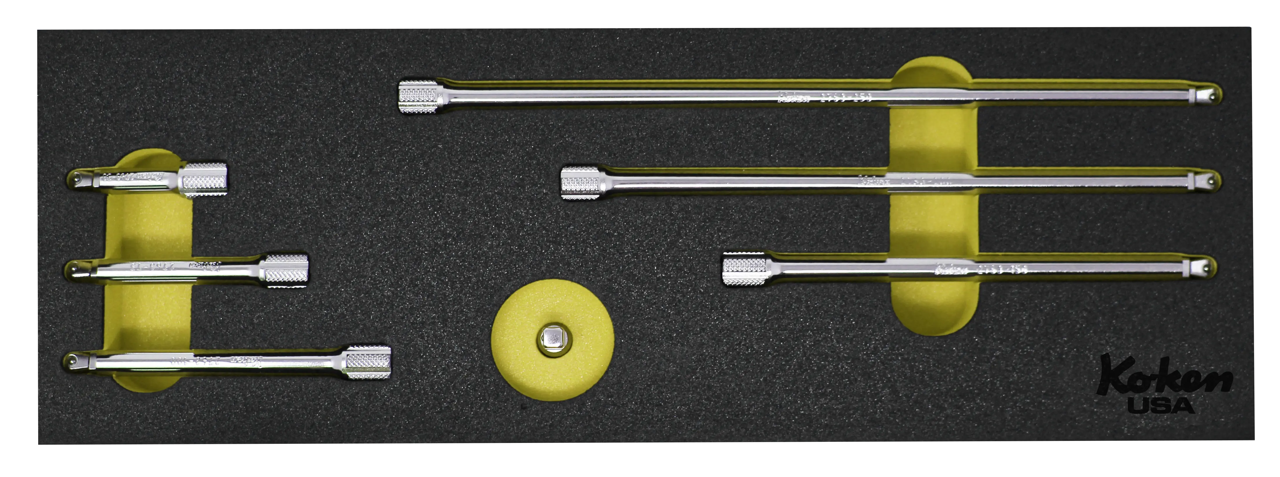 1/4" Sq Dr. Wobble-Fix Extension Bar Set in Foam - 7 Pieces - Image 3