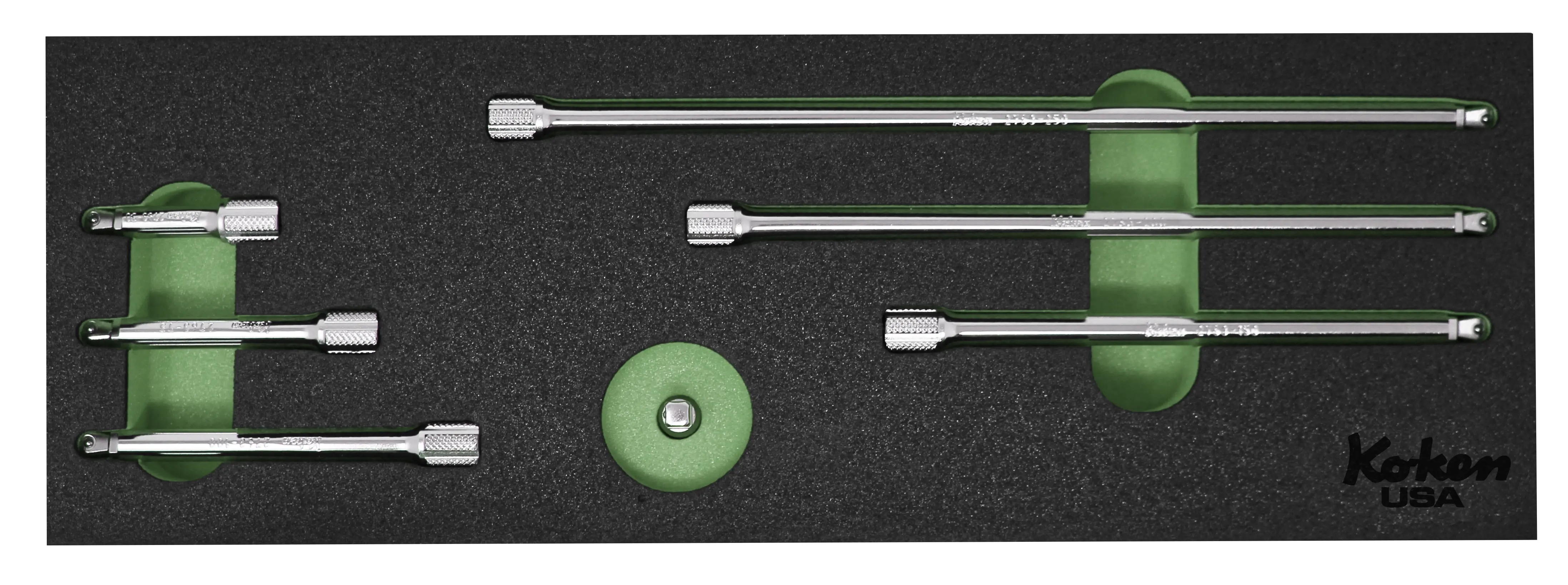 1/4" Sq Dr. Wobble-Fix Extension Bar Set in Foam - 7 Pieces - Image 4