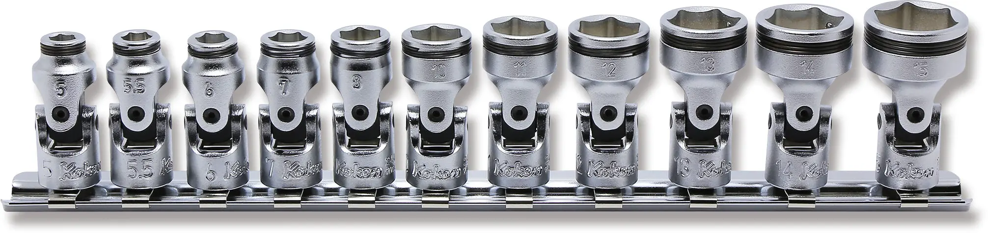 1/4 Sq. Dr. Universal NUT GRIP® Socket Set,  5mm-15mm - 11 pieces