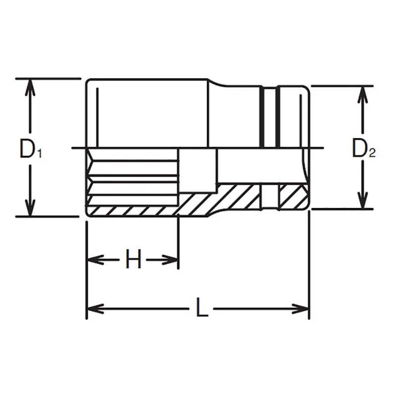 3/8 Sq. Dr. Socket 14mm 12 point Length 27mm - Image 2