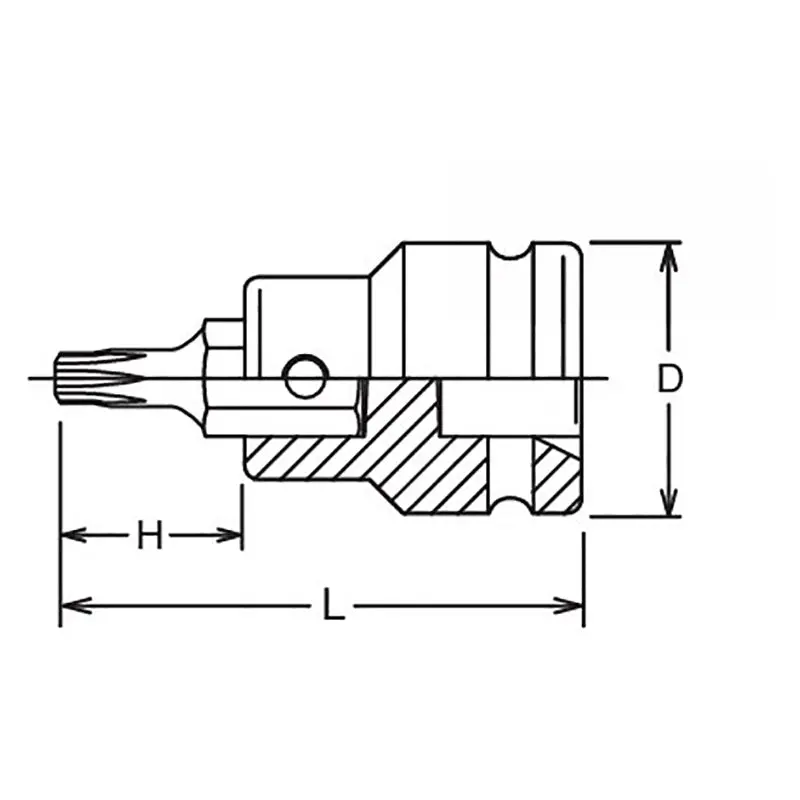 3/4 Sq. Dr. TORX® T55 Bit Socket - Length 76mm - Image 2