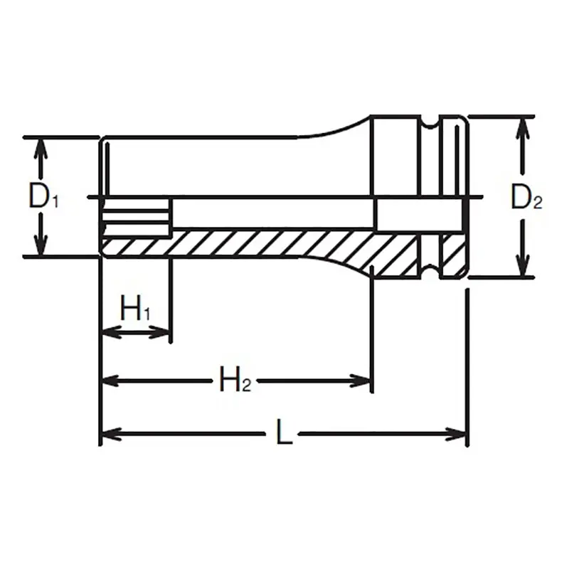 3/4 Sq. Dr. Socket 33mm Surface Drive Length 100mm - Image 2