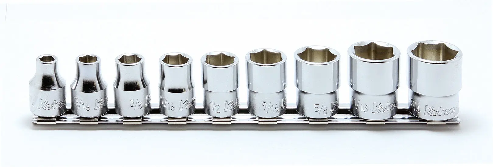 3/8 Sq. Dr. Socket set 1/4-3/4 12 point 200mm 9 pieces