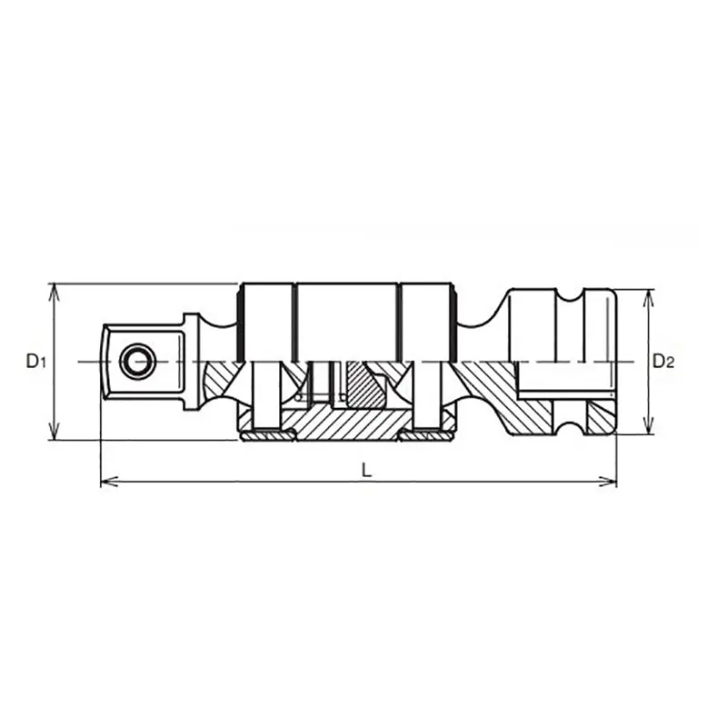 3/8 Sq. Dr. Impact Ball Type Universal Double Joint - Length 75mm - Image 4