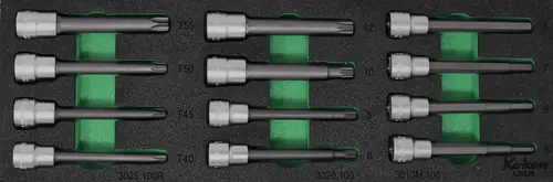 3/8" 12 Piece Long Bit Socket Set in Foam - Hex, TORX®, Spline - Image 3