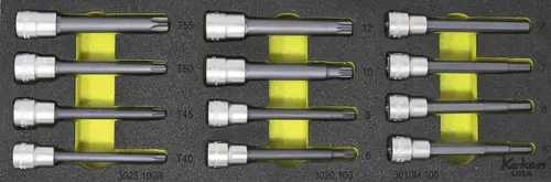 3/8" 12 Piece Long Bit Socket Set in Foam - Hex, TORX®, Spline - Image 4