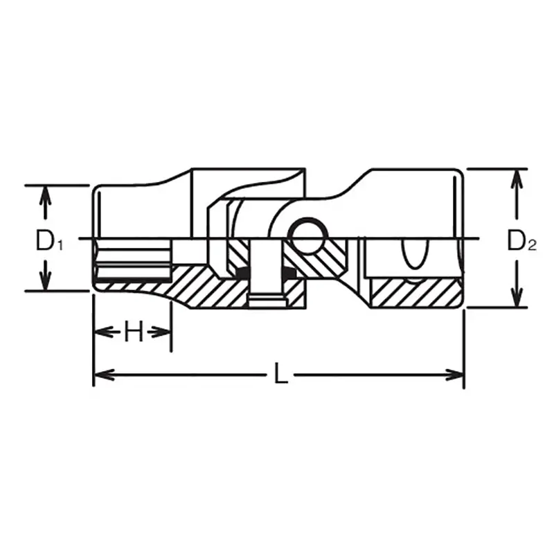 3/8 Sq. Dr. Universal Socket Whitworth 3/16 12 point Length 49.5mm - Image 2