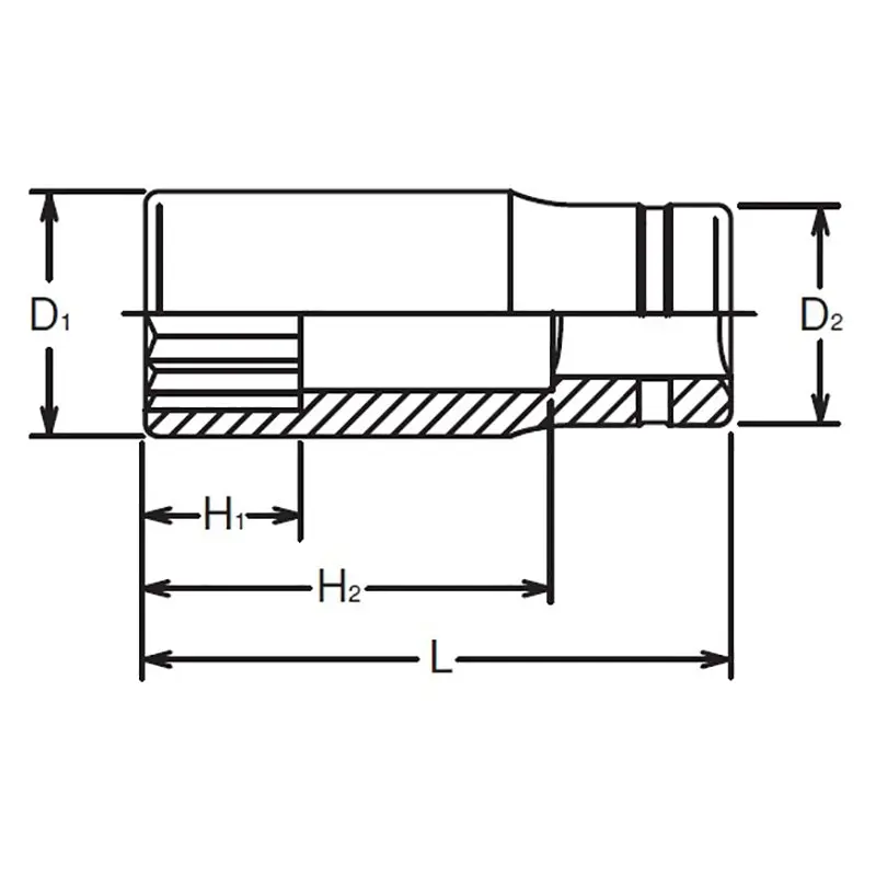 3/8 Sq. Dr. Socket  14mm 12 point Length 55mm - Image 2