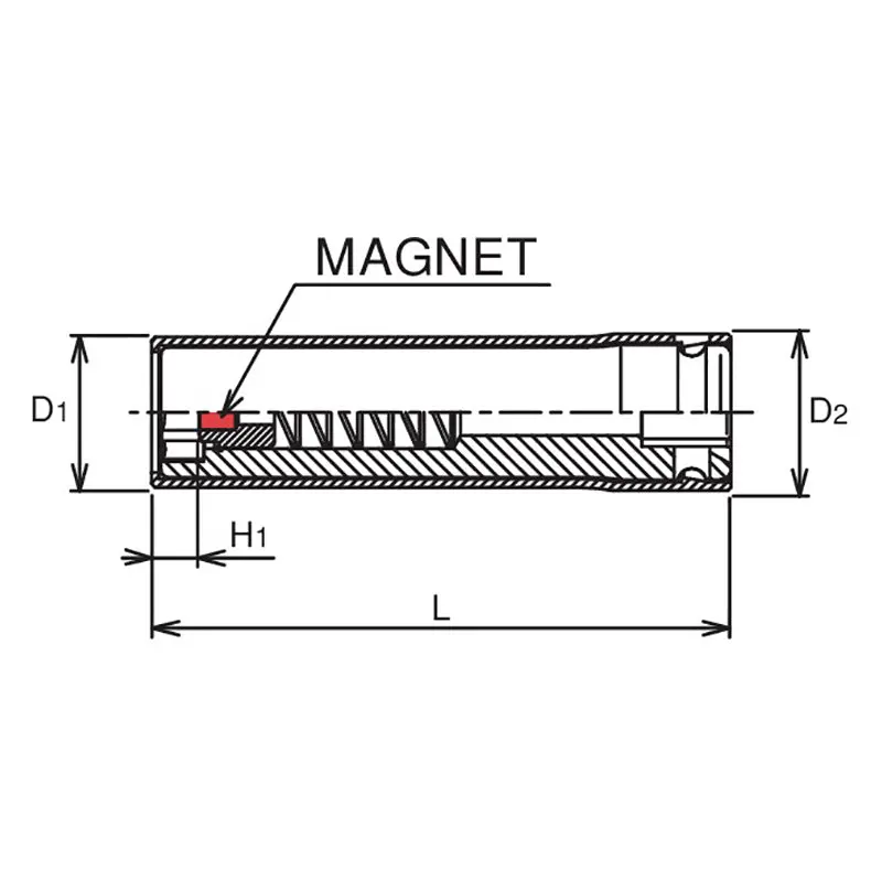 3/8 Sq. Dr. Socket with Plastic Protector  13mm 6 point Length 80mm Slide Magnet Turnable POM cover - Image 2