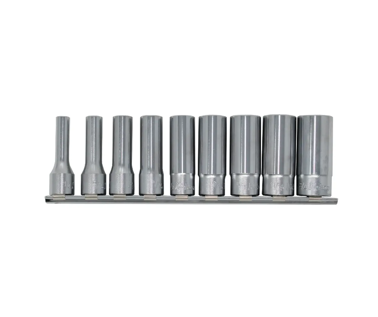 9 Piece 3/8 Sq. Dr. 6 point SAE Deep Socket set 1/4-3/4