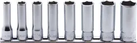 8 Piece 3/8 Sq. Dr. 6 point Metric Chrome Deep Socket Set  8mm-19mm