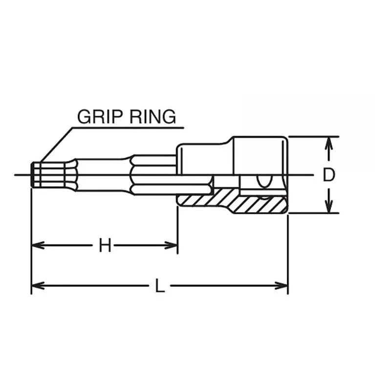 3/8 Sq. Dr. Bit Socket 3mm Grip Ring Length 100mm - Image 3