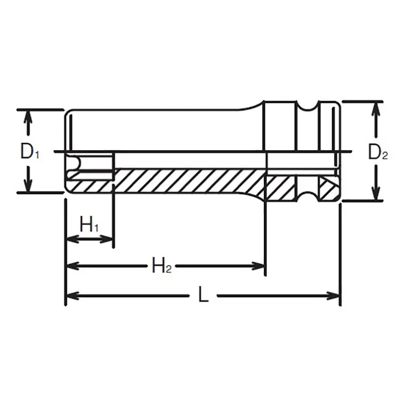 3/8 Sq. Dr. Impact Deep TORX® E10 Socket - Length 80mm - Image 2