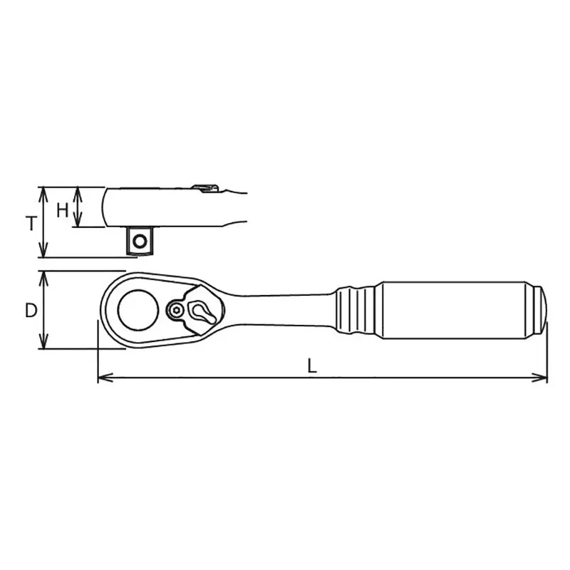 1/4" Body 3/8" Sq. Dr. Ratchet 72 teeth  Length 114mm  Z-series - Image 2