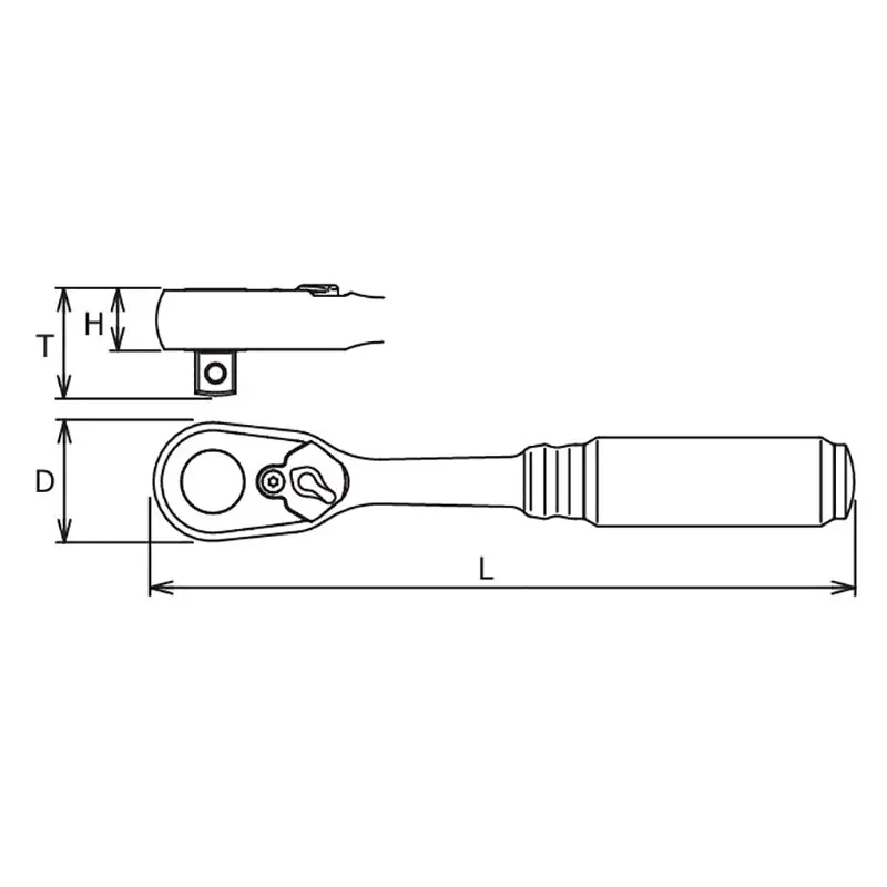 1/4" Body 3/8" Sq. Dr. Ratchet 72 teeth Length 160mm Z-series - Image 2