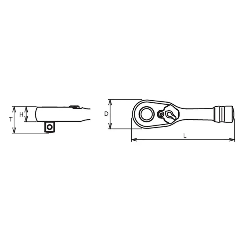 3/8" Sq.Dr. Ratchet Handle 72 teeth Short Length 100mm Quick Release Z-series - Image 2