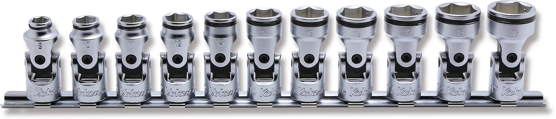 3/8 Sq. Dr. Universal NUT GRIP® Socket set 8mm-19mm - 11 pieces