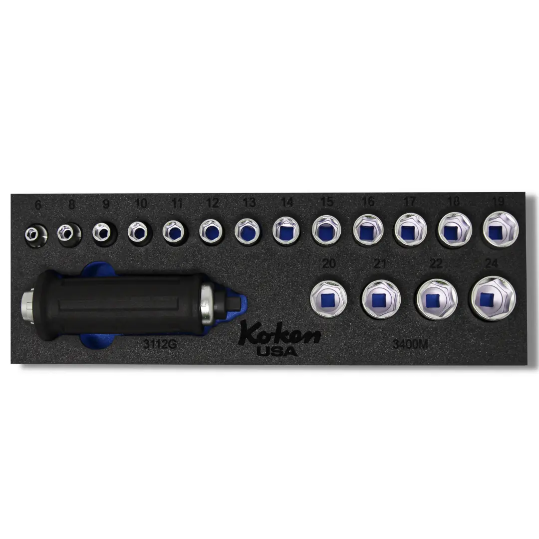 3/8" Sq. Dr. Attack Driver and Socket Set Metric in Foam - 18 Pieces - Image 3
